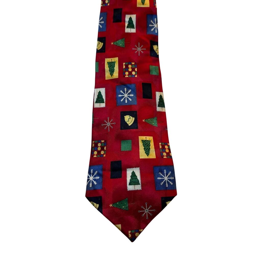 American Greetings Red Christmas Tie Bell Tree Snowflake